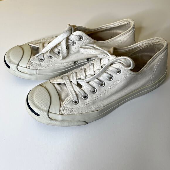 Converse Jack Purcell OX Sneakers Women's 8 White Low Top Casual Lace Up 5Q698 - Picture 1 of 7